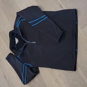 Obermeyer Sweater Men's Large Black 1/2 Zip Lightweight Spring Skiing Sweater